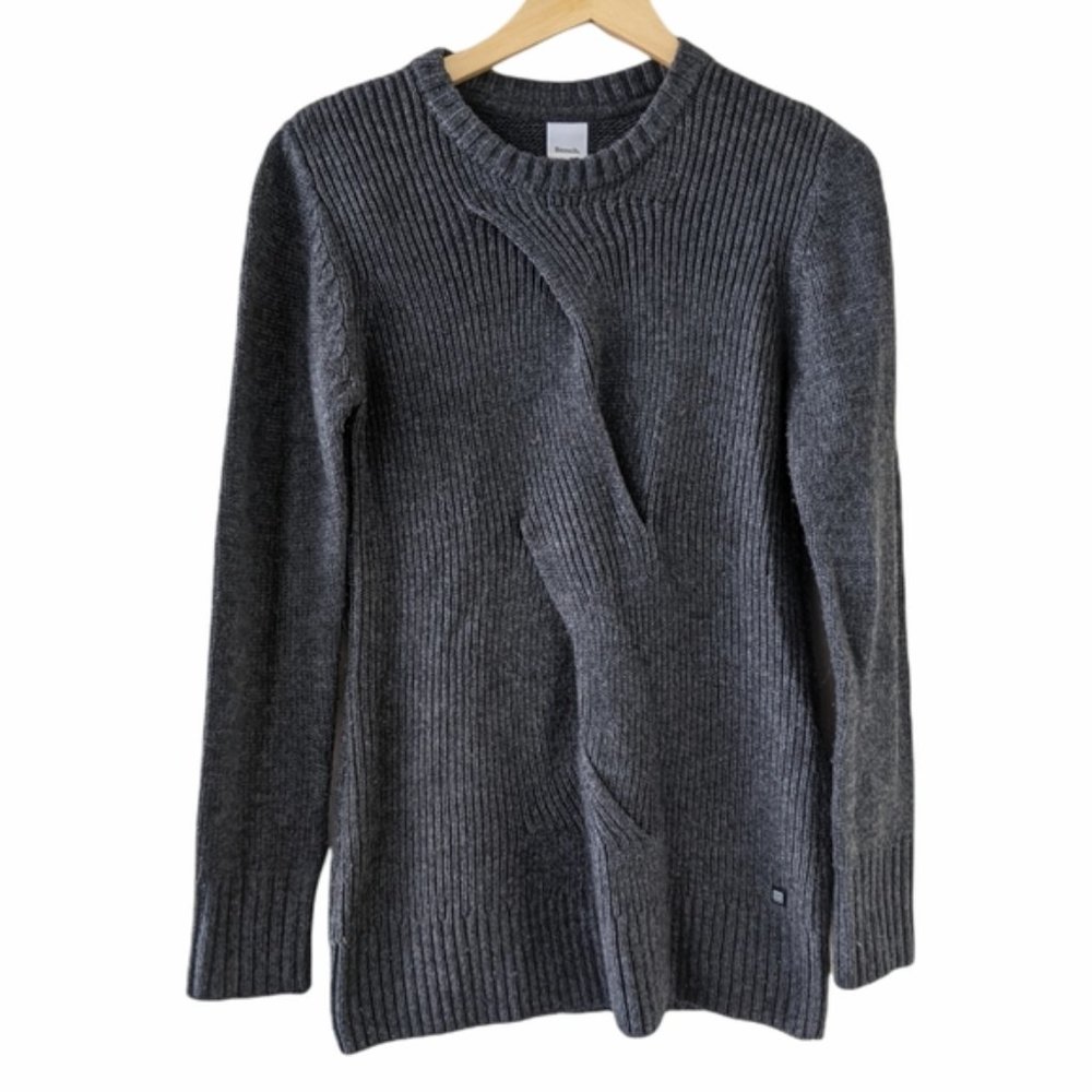 BENCH / CHUNKY KNIT GREY SWEATER / M